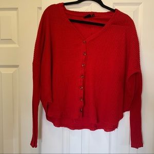 Urban Outfitters Red Long Sleeve Top